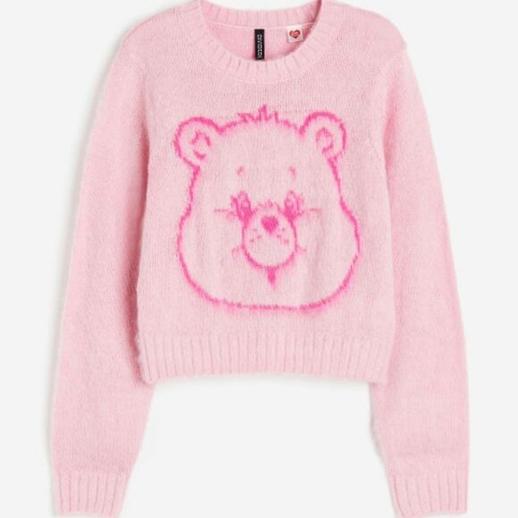🔸️NWT H&M Divided Pink Care Bear Lightweight Soft Long Sleeve Sweater Medium - Picture 4 of 15